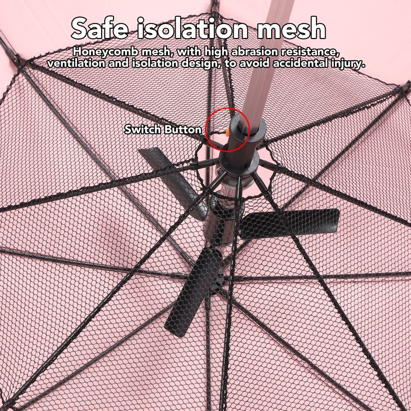 Umbrella with Built In Fan and Mist Spray 190T Vinyl