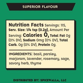 Spicewalla Herbs De Provence 1.0 oz | Non-GMO, Gluten Free, No MSG | Herbs De Provence Seasoning
