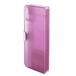 Beverly PNC-008 Compact Double-Sided Pencil Case, Glassy Pink