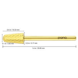 Pana 3/32" Safety Bit Nail Carbide Bit - For Electric Dremel Drill Machine (Medium, Cone - Gold)