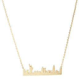 Spinningdaisy Handcrafted Empire State Building NYC cityscape Necklace Gold