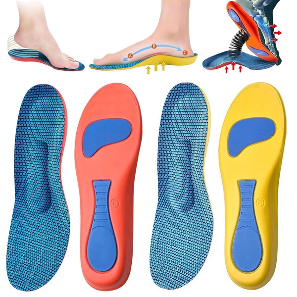 ZYEKIU 2 Pairs of Plantar Fasciitis Insoles, Shoes, Men's Orthopaedic