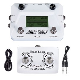 Amuzik Beat Loop Guitar Effect Pedal Drum Looper Machine 40 Drums Rhythm 50min Looper Recording Time Drum Machine Tap Tempo to Loop with USB