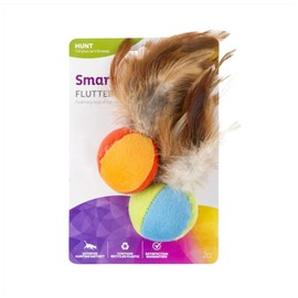 SmartyKat Flutter Balls Catnip Plush and Feather Cat Toys, Erratic Motion for Batting & Pouncing Fun for Cats & Kittens, Set of 2