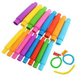 Pop Tube Toy, Set of 16, Large Capacity, 8 Colors, 2 Sizes, Stress Relief, Stretching and Bending Sensory Toy, Kindergarten, Nursery School, Giveaway, Children's Parties, Gift, 1.1 inches (2.9 cm