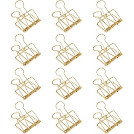 4 Pcs Gold 51mm Hollow Out Long Tail Wire Binder Clips Paper Binder Clip Large Binder and Paper Clips Small in Size and Light in Weight, Clips, Clamps, Office Products Tape, Adhesives and Fasteners
