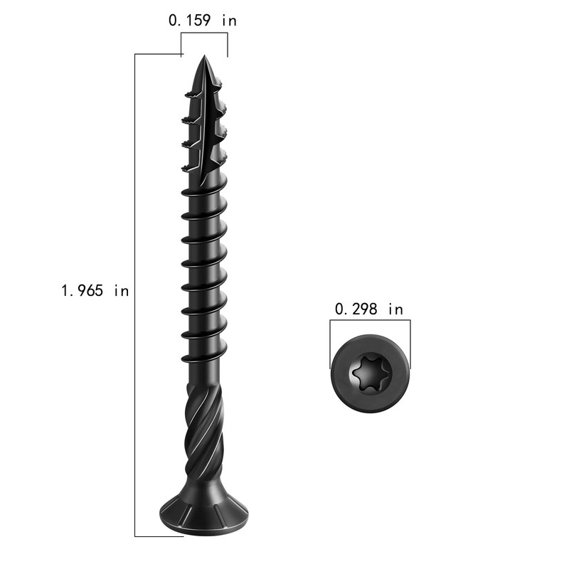Wensilon #8 * 2" Black Deck Screws, (311pcs) 2 lbs.Exterior