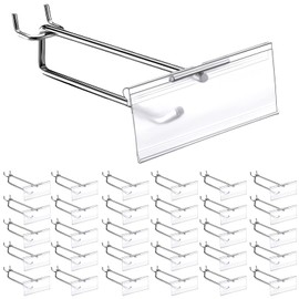 Thyle 50 Pcs Metal Scan Hook with Label Holder for 1/8" to 1/4" Pegboard, Peg Board Hooks with Price Tag, Pegboard Wall Accessories, Metal Hooks for Home Garage Retail Display Supplies (6 Inch)