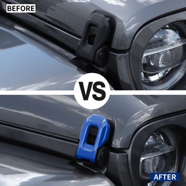 Voodonala Cubierta de bisagra de capó accesorios exteriores decoración para Jeep Wrangler JL JLU Unlimited Gladiator JT 2 puertas y 4 puertas, 2 unidades, color azul