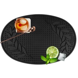 Cheers Bar Mat, Bar Mats for Countertop 18 x 12, Bar Mats for Bartending, Rubber Bar Mat, Bar Spill Mat, Bar Mat for Home Bar, Bar Matt, Coffee Bar Mats, Bar Drink Mat, Barmat (Leaf Pattern, 18 x 12)