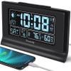 DreamSky Alarm Clocks for Bedrooms with Battery Backup, Auto Set