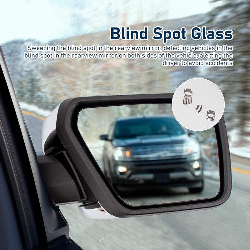 For Ford F150 2021-2024 Door Mirror Assembly with Chrome Back