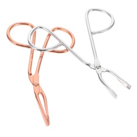 Gatuida 2Pcs Scissor Tweezer Kit Stainless Steel Eyebrow Tweezers with Tip for Precise Hair Removal Travel Friendly Beauty Tools Silver and Rose Gold