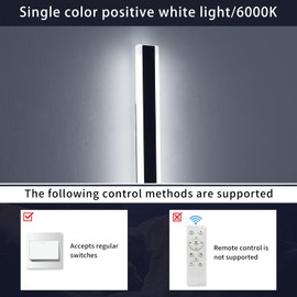 Mikeru 47.2inch Long Led Wall Light, 6000k Cool White Modern Outdoor Wall Light Ip65 Waterproof Black Acrylic Porch Exterior Lighting Fixtures, Exterior Wall Mount Lights for Garage Front Door