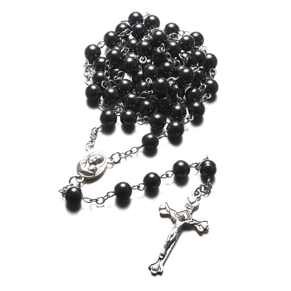 Jiali Q Catholic Coloured Resin Rosary Beads Handmade Christian Style