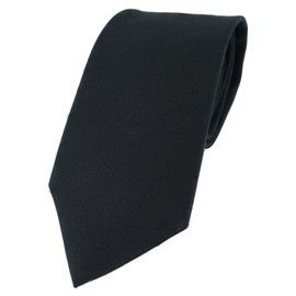 TigerTie Designer Tie Plain 100% Cotton Tie Width 8 cm, black