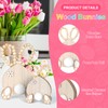 Ouvibor 2 Pcs Easter Wood Bunny Table Decor, Wood Bean