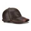 Gudessly Adjustable Men's Genuine Cowhide Leather Baseball Cap for Fall