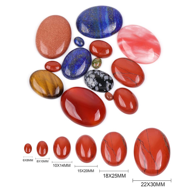 GEM-Inside Aventurine Gemstone Cabochon for Jewelry Crystal Flat Back Oval