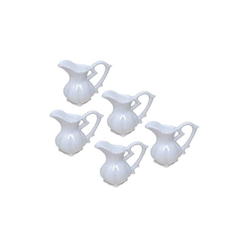 ACSWEBSHOP 5pcs Milk Pitcher Creamer White Commercial Cafe Tableware Afternoon