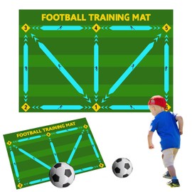 Football Training Mat Soccer Train Mat Non Slip Football Mat Practice Green Soccer Training Mat Football Mastery Mat Football Training Equipment for Kids Adults 23x35 Inch Football Mat Training Skills