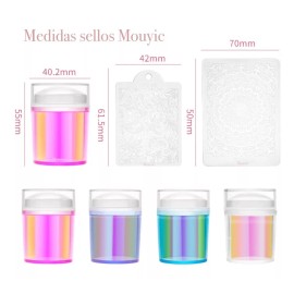 Mouyic Sello Grande Con Tapa Stamping En Uñas French + 2 Placas