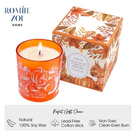 ROMIIE ZOI Scented Candle - Autumn Embrace - 6oz Soy Wax Candle for Autumn, Gift for Her/Him