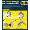 Adjustable Tap Socket Set, 3-Piece Low-Profile Tap Holder for Ratchet