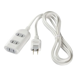 Buffalo BUFFALO BSTAPSG2320WH 2-Pin Power Strip 3-Outlet Lightning Surge Guard 2m White