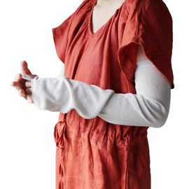 M&M SOCKS Co.,LTD Arm Cover, Summer, UV Linen, Long, Women's, Men's, Stylish, Cute, Cold Feeling, Cotton, Linen, Made in Japan, UV Protection, Sunburn Protection, Driving, Finger Holes, gray