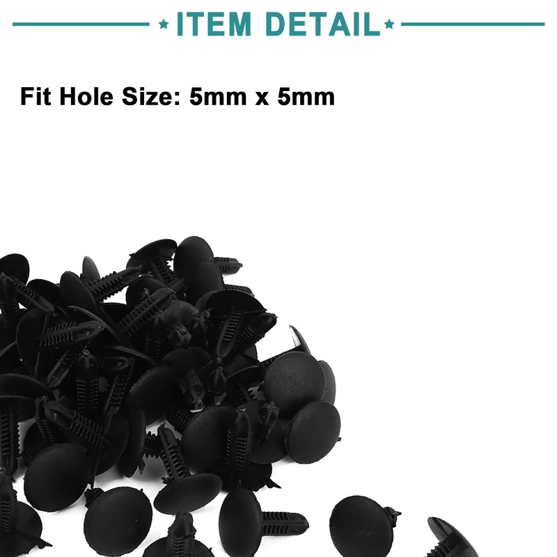 ACROPIX 5mm x 5mm Hole Dia Plastic Rivets Fastener Push