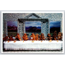 The Last Supper Roach Bugs Insects Diorama 6x4 Postcard Abstract Art