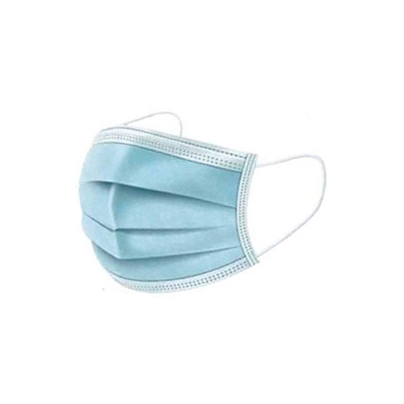 50 Non-woven Masks, 3-Layer Construction, 3-Dimensional Pleated, Nose Wire Included