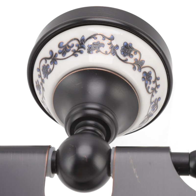 Paper Towel Dispenser Dark Bronze Blue and White Porcelain Wall