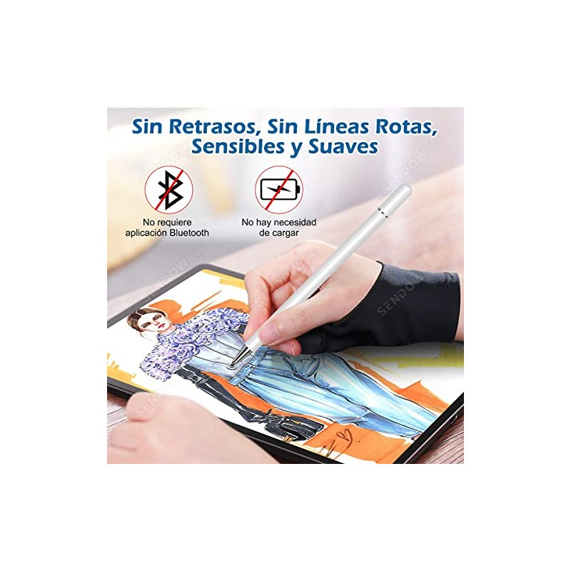Sendowtek Lápiz Táctil Capacitivo 3 en 1, Lápiz Óptico para