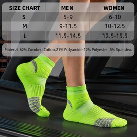 Bbfrey Thick Padded Compression Quarter Athletic Socks with Max Cushion Anti-Blister - Pickleball Basketball Running 3 Pairs