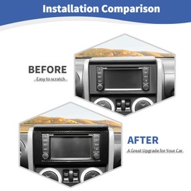 RT-TCZ para Jeep JK Consola Radio, cubierta de visualización para Jeep Wrangler JK JKU 2007-2010, accesorios interiores de fibra de carbono negro