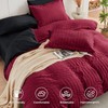 HYMOKEGE Dark Red/Black Twin Size Duvet Cover, Ultra Soft 2-Piece