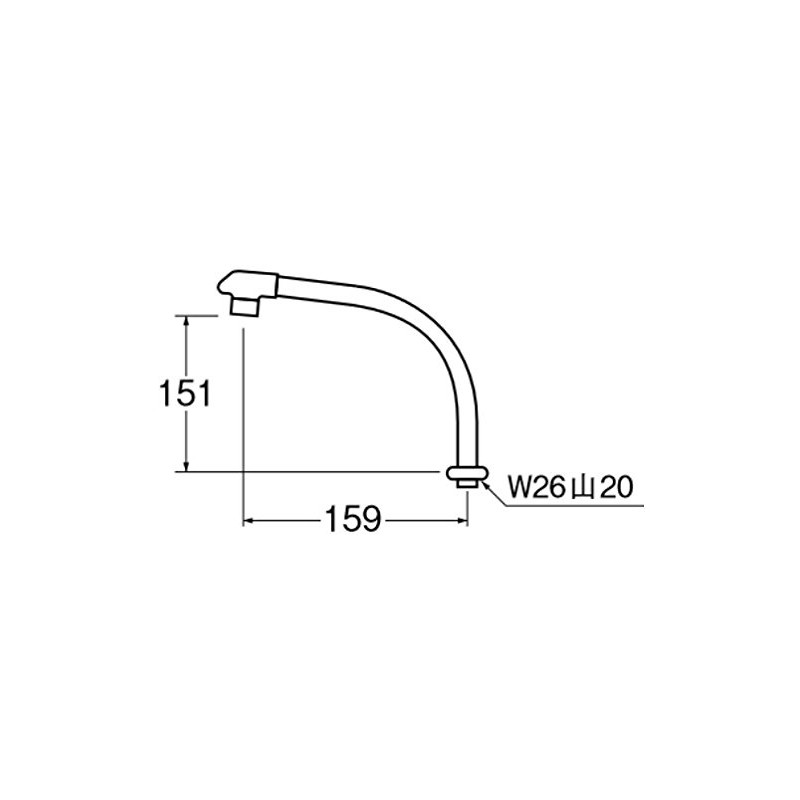 SANEI PA232D-61X1-16 Waist High Pipe with Insulated Cap Height 5.8