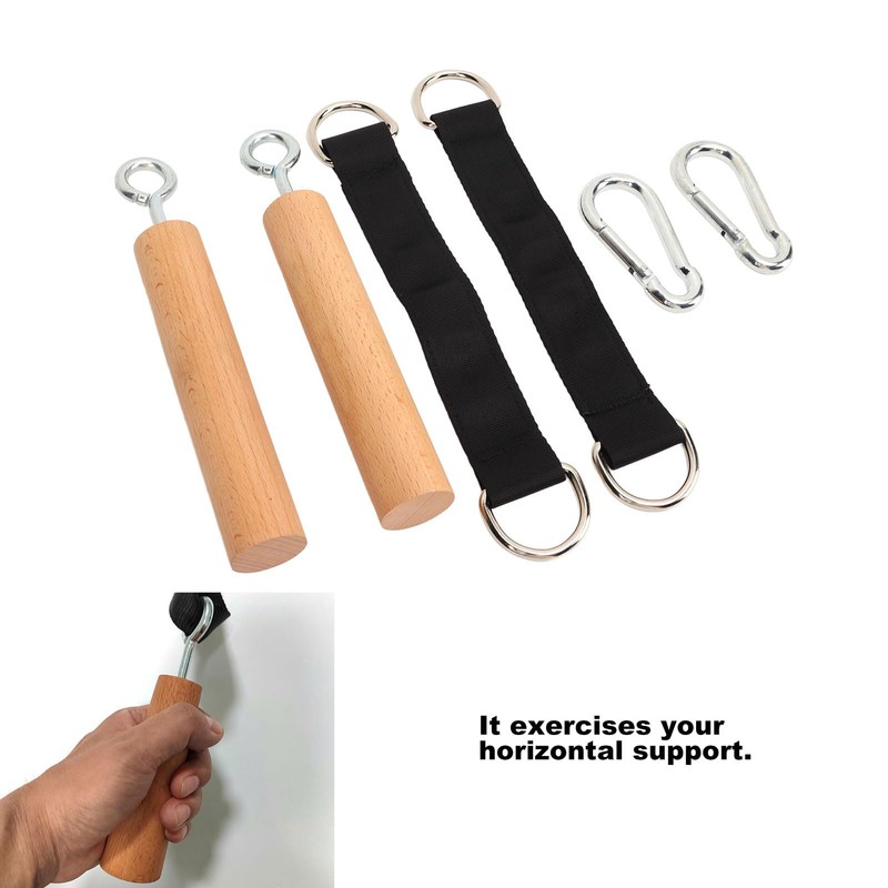 OUKENS Wooden Pull-Up Handles, Comfortable Handles for Building Muscle Strength,