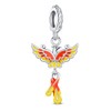 KEQ 925 Silver Charm Bead Phoenix Moon Charm Fit All