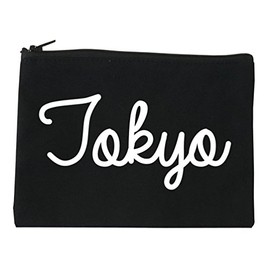 FASHIONISGREAT Tokyo Japan Script Chest Cosmetic Makeup Bag Black Large