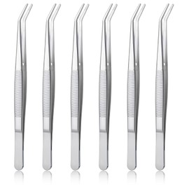 6pcs Tweezers Pointed Antistatic Stainless Steel Tweezers Eagle Beak Tweezers Made of Stainless Steel Precision Tweezers Sewing Machine Tweezers Curved Tweezers for Crafts Electronics Soldering