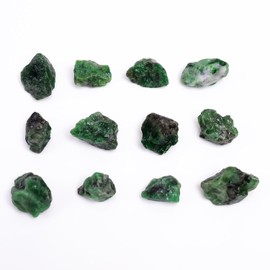 GEMKORA 30 carats Raw Tsavorite Green Garnet Rough Gemstone, Natural Crystals, Healing Stones, Wholesale Lot, Jewelry Making Supply, Raw Stone Bulk 2-3 Pcs, 16 to 20 mm