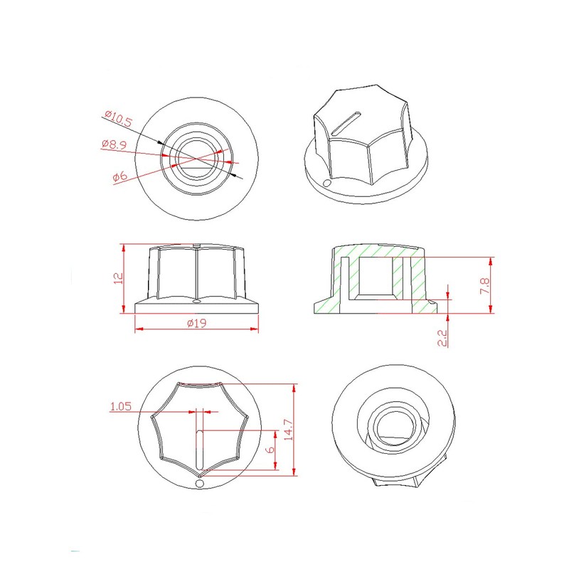 ROZILO Green 3pcs Brass Insert USA Spec 1/4" Large and