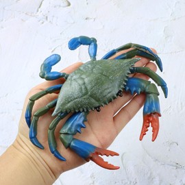 Framendino, 2 Pack Artificial Plastic Realistic Crab Decor Sea Life Animals Model Blue