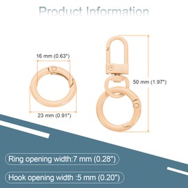 QUARKZMAN 30 Stück Hummerklaue Karabiner Schlüsselanhänger Drehgelenk Trigger Clips Zinklegierungen Bunte Snap Haken Sprung Flache Splint Ringe für DIY Schmuckherstellung, Soft Pink