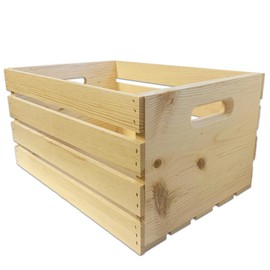 Wilson Large Wooden Pine Crate for Storage and Decoration at Home, Office, Kitchen, Bedroom, and Retail (12.5"x9.625"x17.875") (Set of 3)