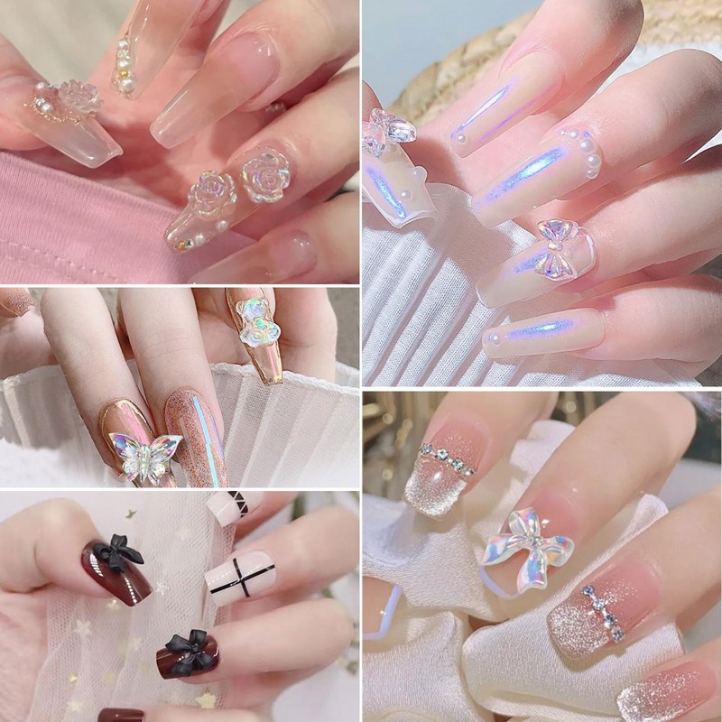 400PCS Multi Shapes 3D Resin Nail Art Charms - Flower,