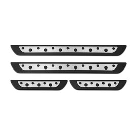OMAC Door Sill Scuff Plate Scratch Protector for Kia NIRO Stainless Steel 4 Pcs